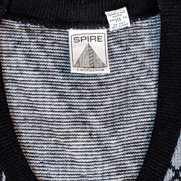 Spire California Vintage Monochromatic Argyle Sweater Vest Size M Preowned - Picture 3 of 3